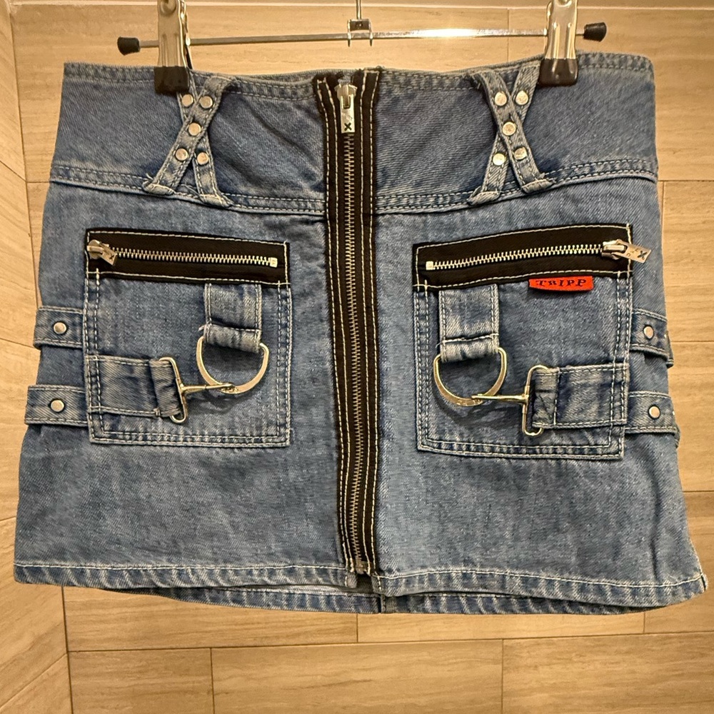 Tripp NYC Blue Denim Mini Skirt Sz M